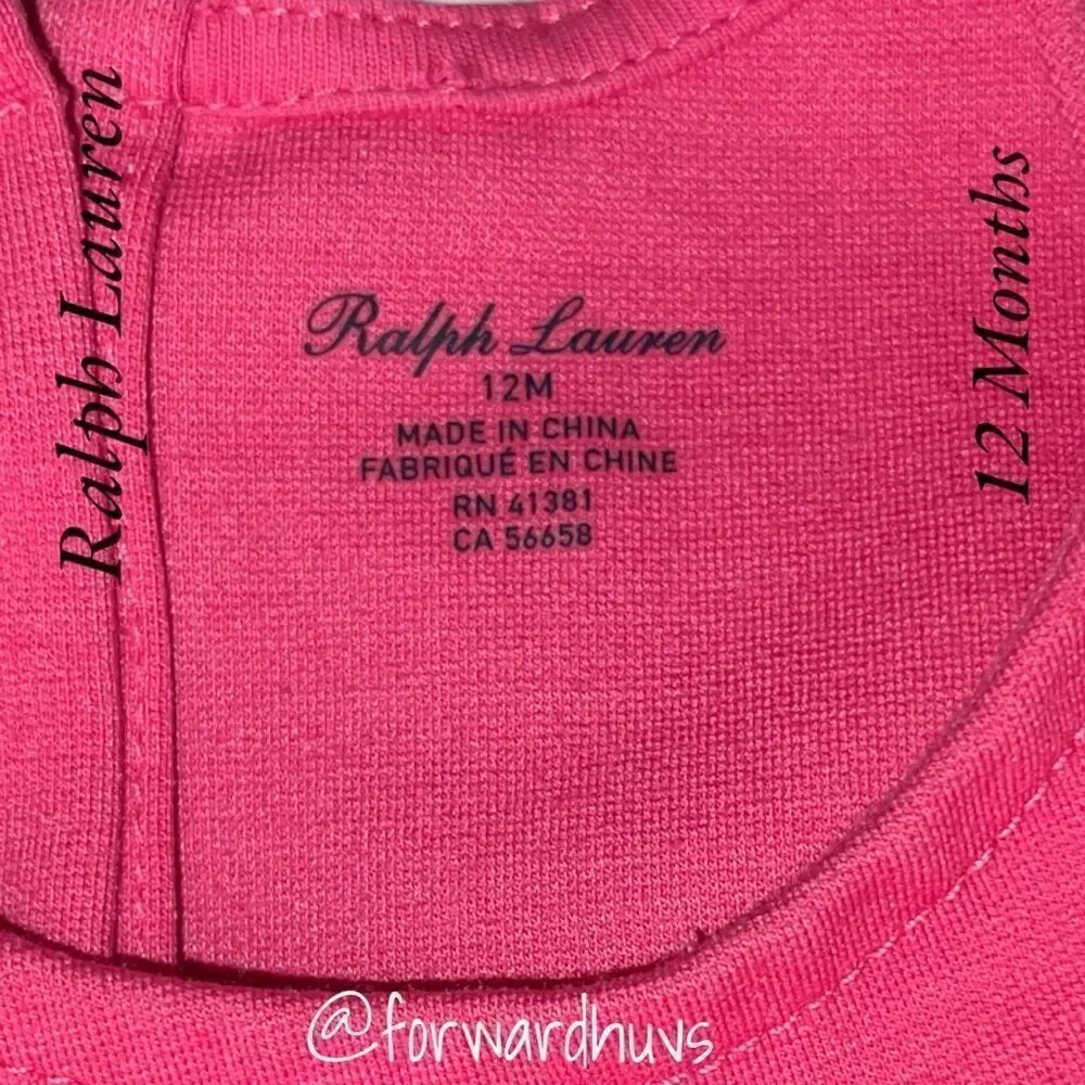 Ralph Lauren Girls Pink Dress Size 12 months